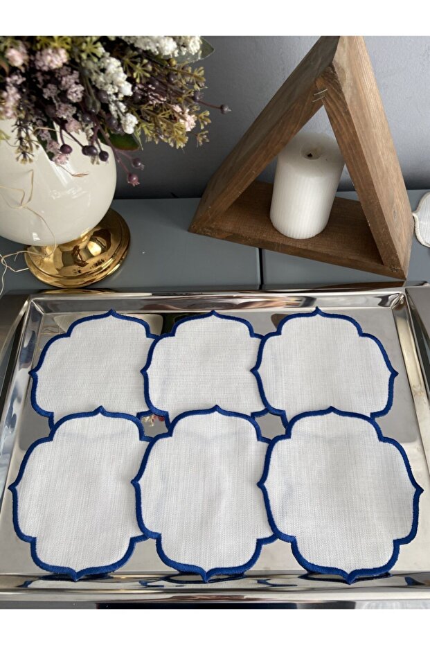 Cocktail Napkin Set of 6 Blue