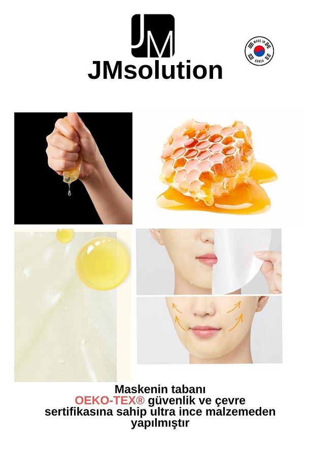 Jm Solution Honey-luminous Royal Propolis Özlü Hidrojelli Kağıt Yüz Maskesi 1 Paket(10adet) - 3