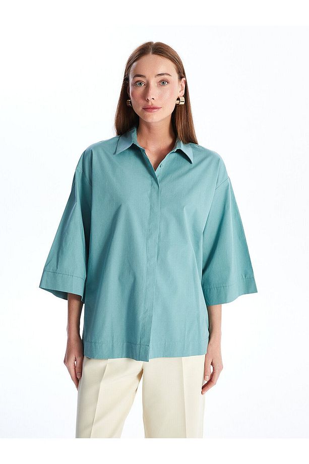 LCW Düz Oversize Kadın Gömlek - 1