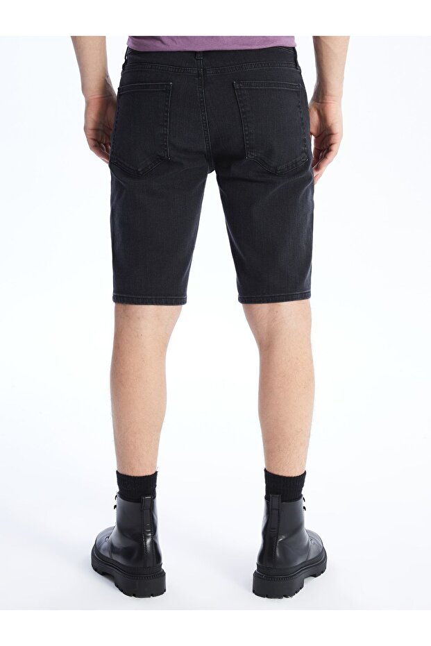 Ekstra Slim Fit Erkek Jean Şort - 6