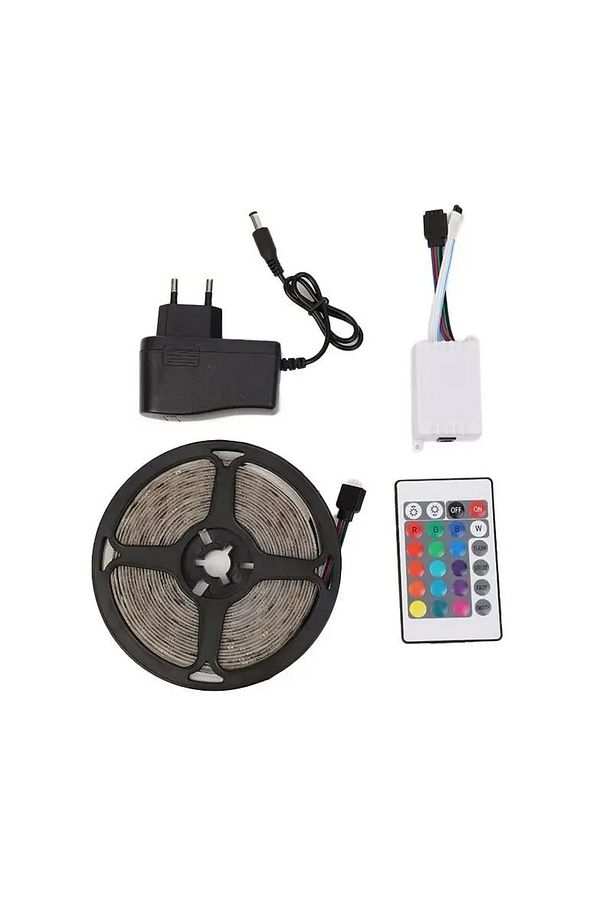 5mt Kumandalı Işıldak Rgb Şerit Led Lamba Iç Ve Dış Mekan Silikon Yapışkanlı Aydınlatma - 2
