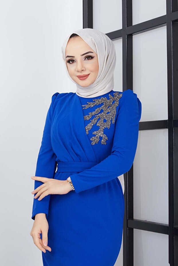 Orkide Abiye - Saks - 5