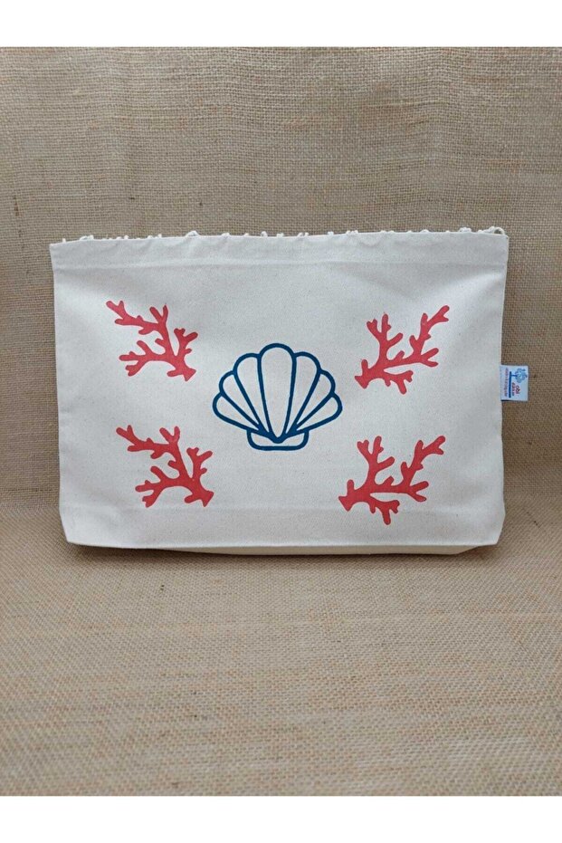 حقيبة شبكية مطبوعة بنمط صدف - 2