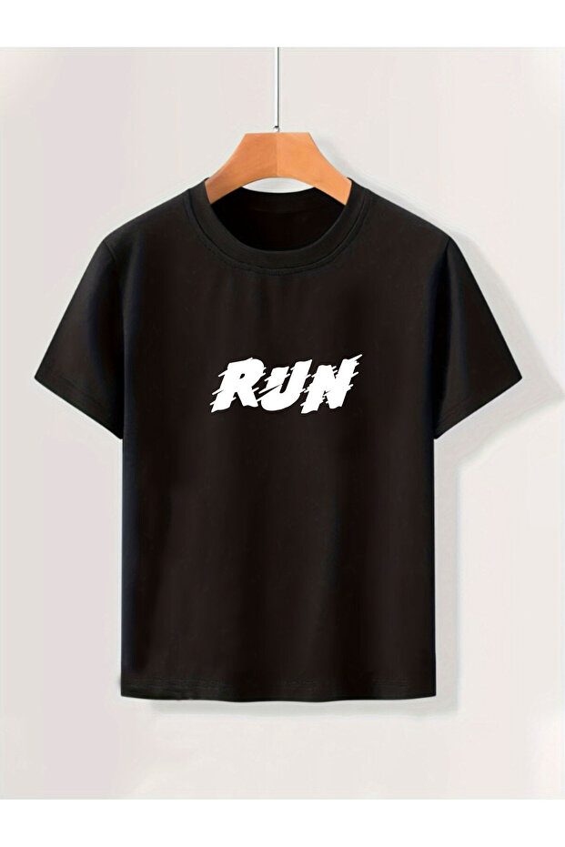 تي شيرت للأولاد مطبوع عليه Run