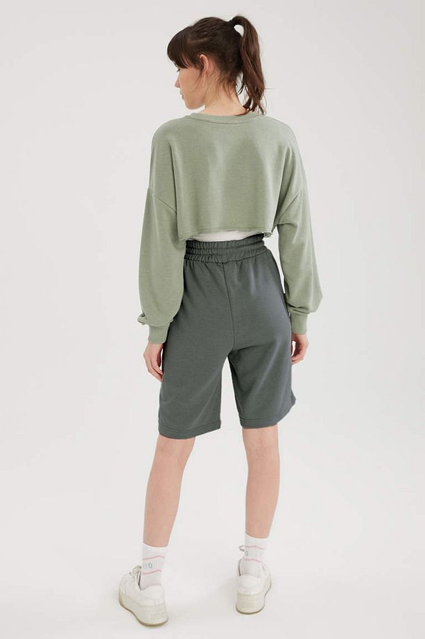 Comfort Label Bağcıklı Oversize Uzun Unisex Bermuda Şort - 4