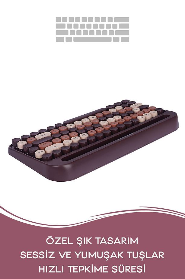 Kb-99 Mocha 2.4g+bt1+bt2 Mac Win Ios Android Çoklu Cihaz Bağlantılı Q Kablosuz Bluetooth Klavye - 4