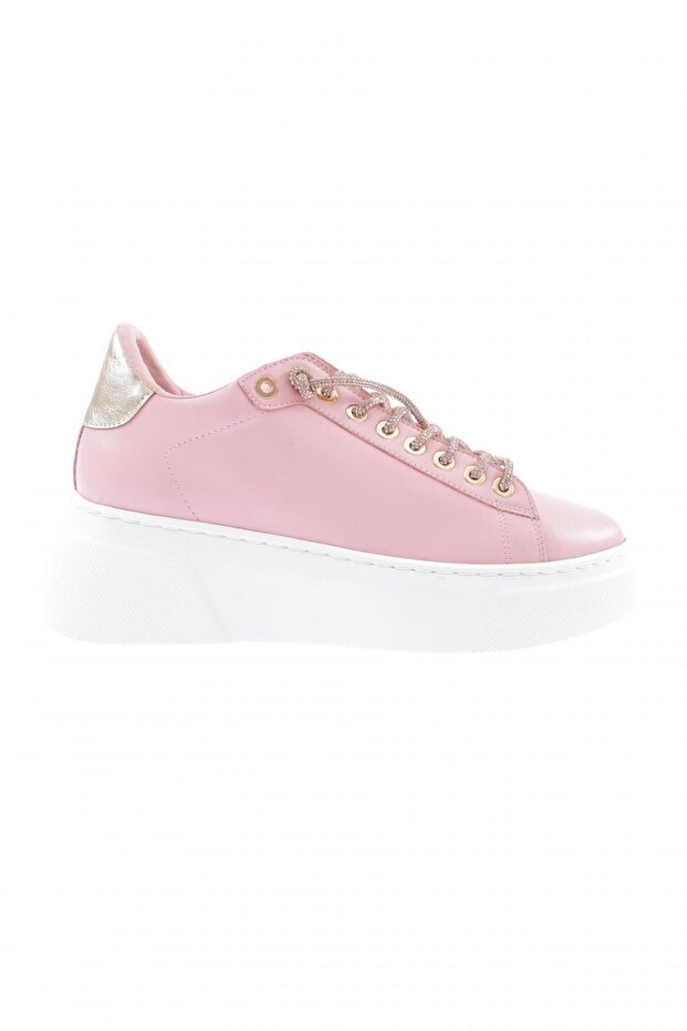 Es854-23y Women's Thick Sole Silver Stone Laced Sneakers Shoes