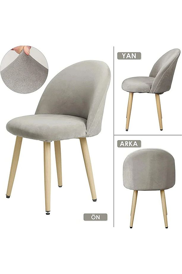 1 Adet Dokuma jakar Oval Sandalye Kılıfı. Retro Sandalye Örtüsü lastikli, esnek, yıkanabilir. - 5