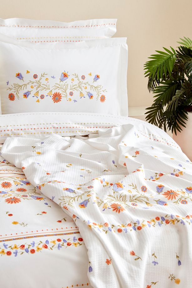 Clarice %100 Pamuk Çift Kişilik Nevresim Pike Takımı Multicolor - 5