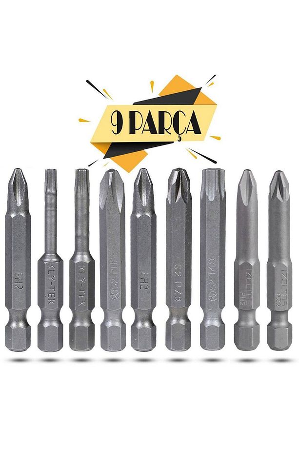 -klytek Matkap Bits Uç Vidalama Ucu Düz Yıldız Torx Ph Pz Uç (9 Parça) - 3