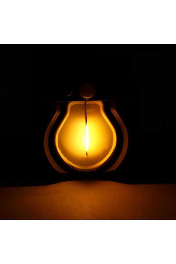 Sensörlü Bahçe Duvar Dış Mekan Apliği Aplik Güneş Enerjili 3 Modlu Sarı Işıklı 5 W Fener Lamba - 5