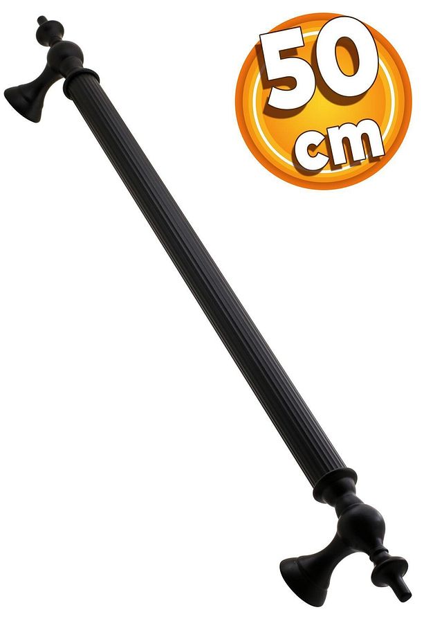 Çukurca Sürgülü Kapı Çekme Kolu Tutma Kulpu Kulbu Çelik Dış Kapı Tutamağı Kol Mat Siyah 50 Cm - 1