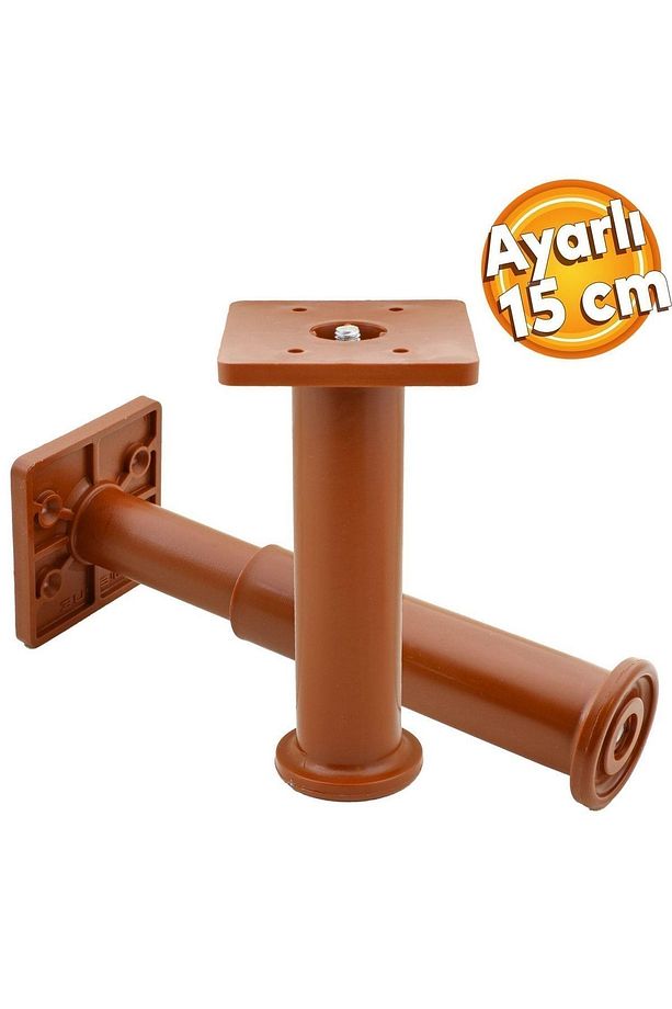 Ayarlı Destek Ayağı Mobilya Kanepe Koltuk Yükseltici Ayarlanabilir 15 Cm Kahve Yükseltme Ayakları - 7