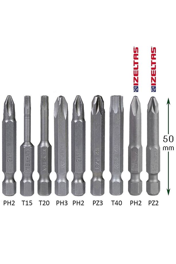 -klytek Matkap Bits Uç Vidalama Ucu Düz Yıldız Torx Ph Pz Uç (9 Parça) - 2