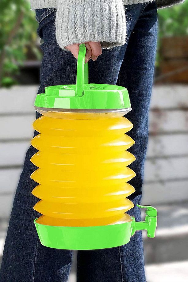 Su Sebili Katlanabilir Termos Çeşmeli Körüklü 5.5 Litre Piknik Kamp Su Ayran Meşrubat İçecek Bidonu - 4