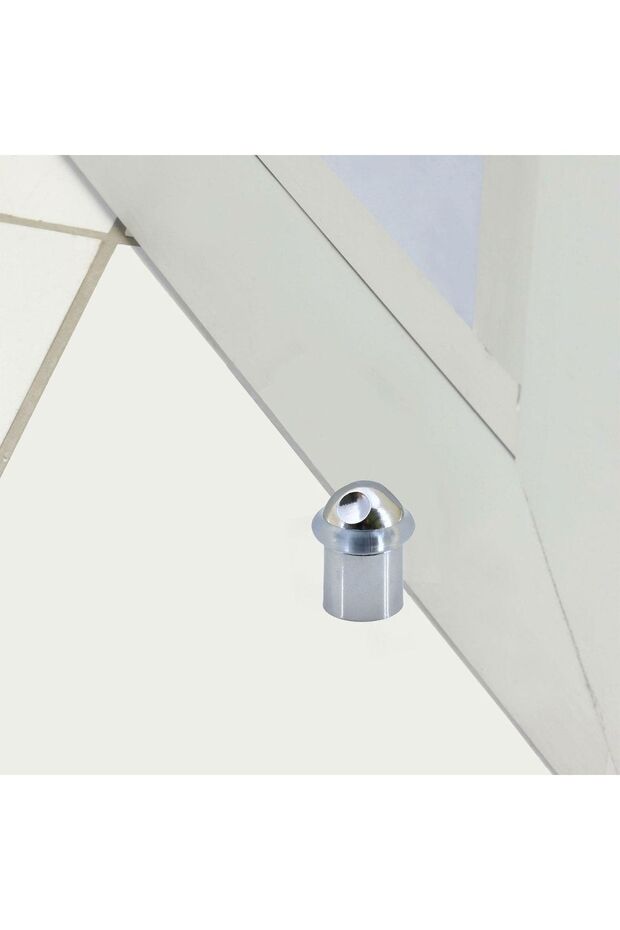 Vidalı Kapı Kolu Stoperi Kapı Durdurucu Tutucu Tutacağı Tamponu Contalı Stopu Parlak Krom 50 Mm - 4