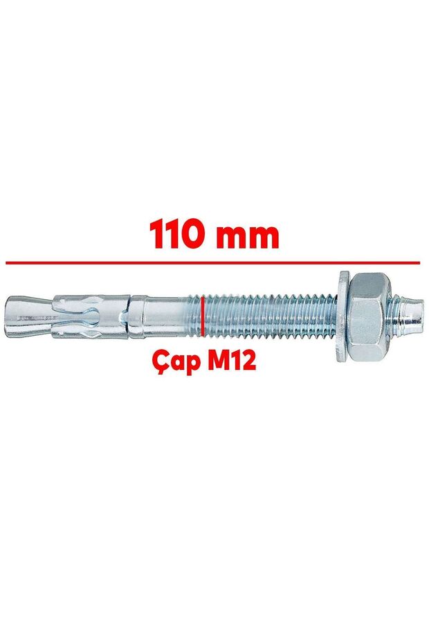 Klipsli Çelik Dübel M12x110 Mm - 2