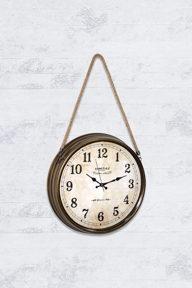 Halatlı Metal Duvar Saati - 1