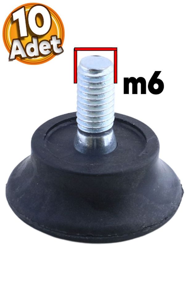 Bingo Rotil Ayakları M6 Civatalı 6 Mm Siyah Profil Ayağı 2.5 Cm (10 ADET) - 1