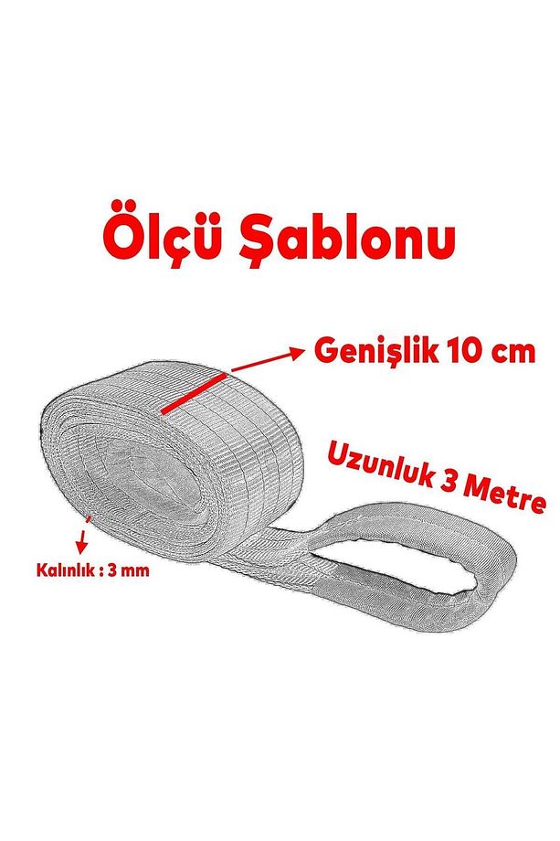 Sapan Polyester Spanzet 4 Ton 3 Metre Gri Sağlam Yük Kaldırma Taşıma İndirme Halat - 3