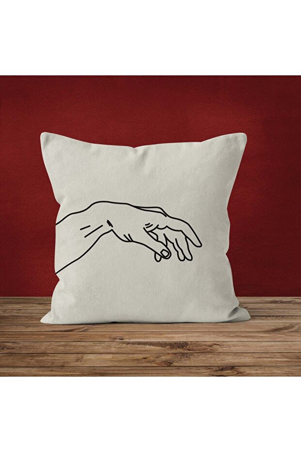 Hands / The Creation of Adam Çift Taraflı Kırlent Seti - 5