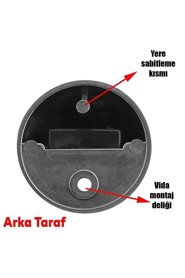 Yarımay Vidalı Kapı Kolu Stoperi Tamponu Metal Kapı Stopu Durdurucu Tutucu Tutacağı Krom 5 Adet - 6