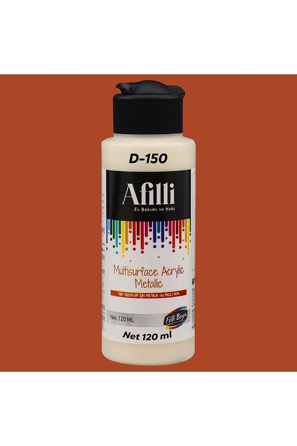 Afilli Su Bazlı Saf Akrilik Boya Metalik Hobi Boyası Metalik Renkler Tüm Yüzeyler 120 Ml D-150 - 3