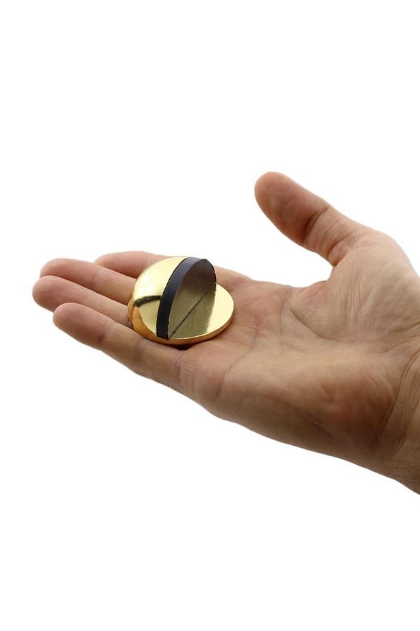 Yarımay Gold Altın Yapışkanlı Kapı Kolu Stoperi Tamponu Metal Kapı Stopu Durdurucu Tutucu Tutacağı - 5