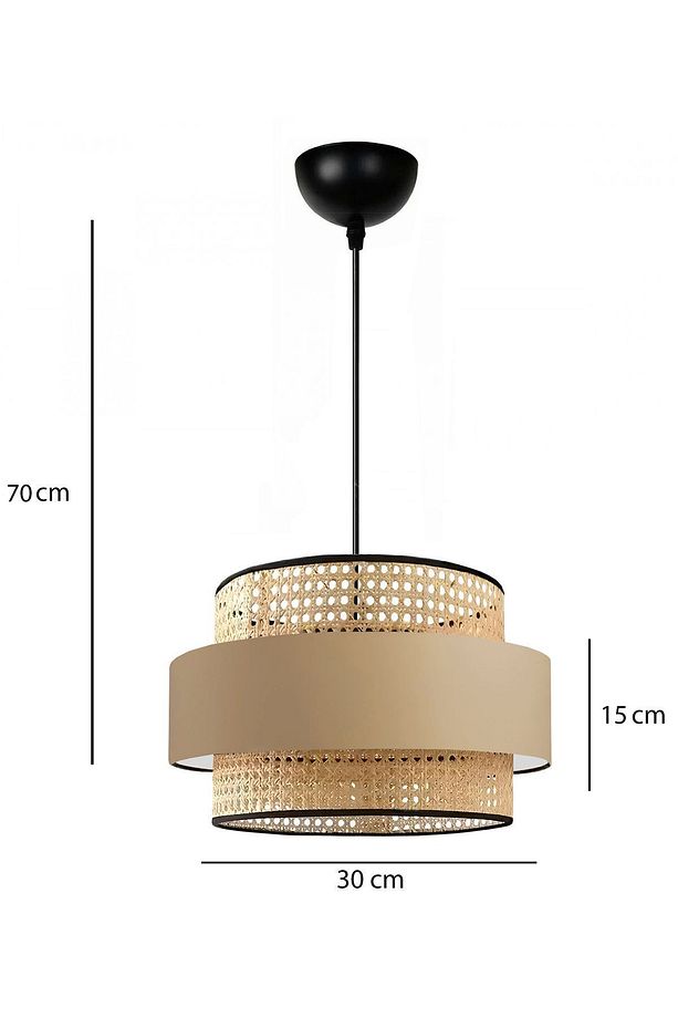 Homing Soho Retro Orijinal Rattan Minimalist Sarkıt Sütlü Kahve - 4