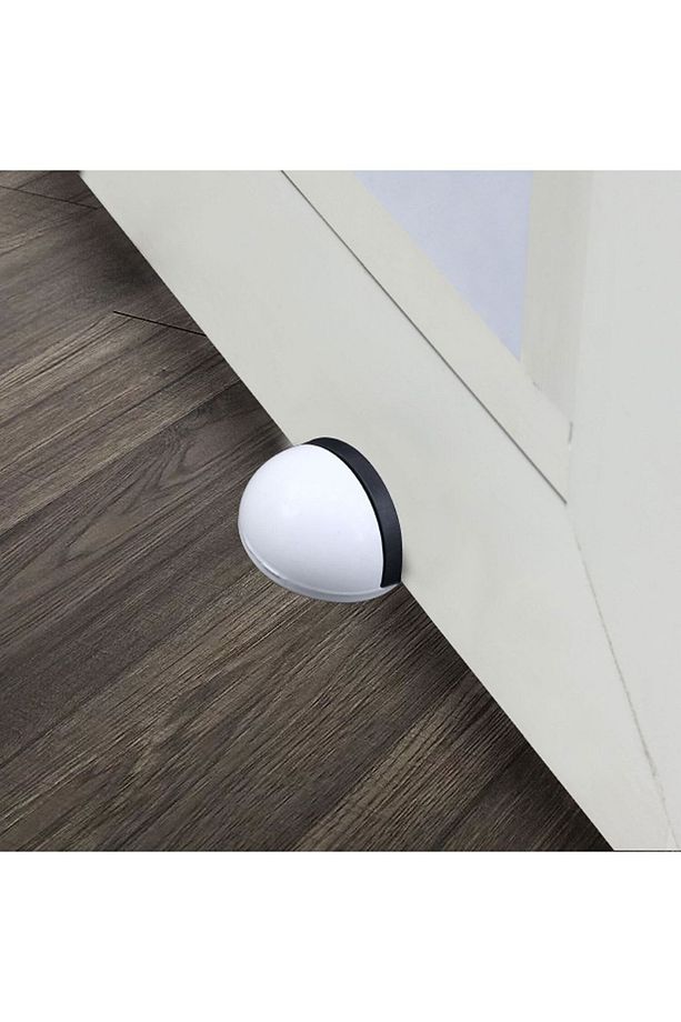 Yarımay Yapışkanlı Kapı Kolu Stoperi Tamponu Metal Kapı Stopu Durdurucu Tutucu Tutacağı Beyaz - 7