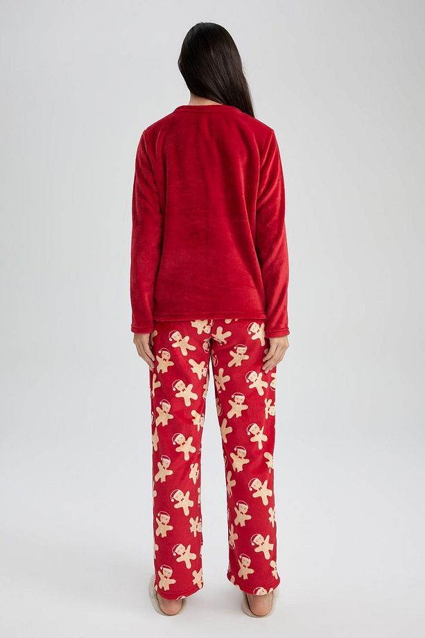 Fall In Love Yılbaşı Temalı Pijama Takımı Polar Uzun Kollu Üst Esnek Belli Uzun Alt A3369ax23wn - 6