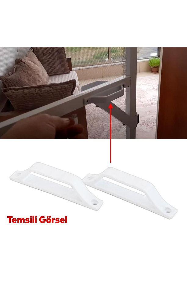 Pimapen PVC Pencere Kapı Sineklik Kolu Plastik D Tutucu Tutamağı 2 Adet - 6