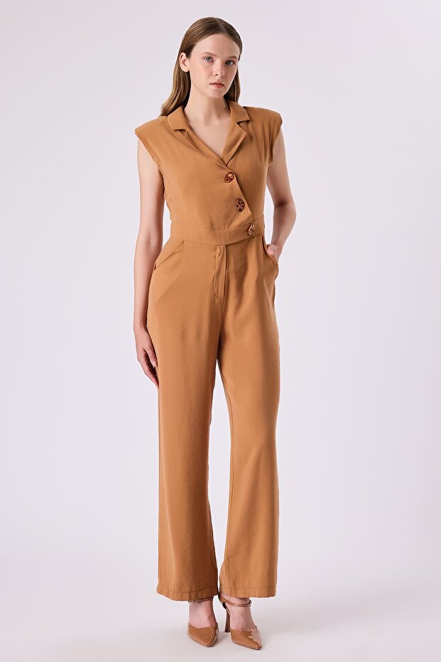 Kruvaze yakalı tulum - 1