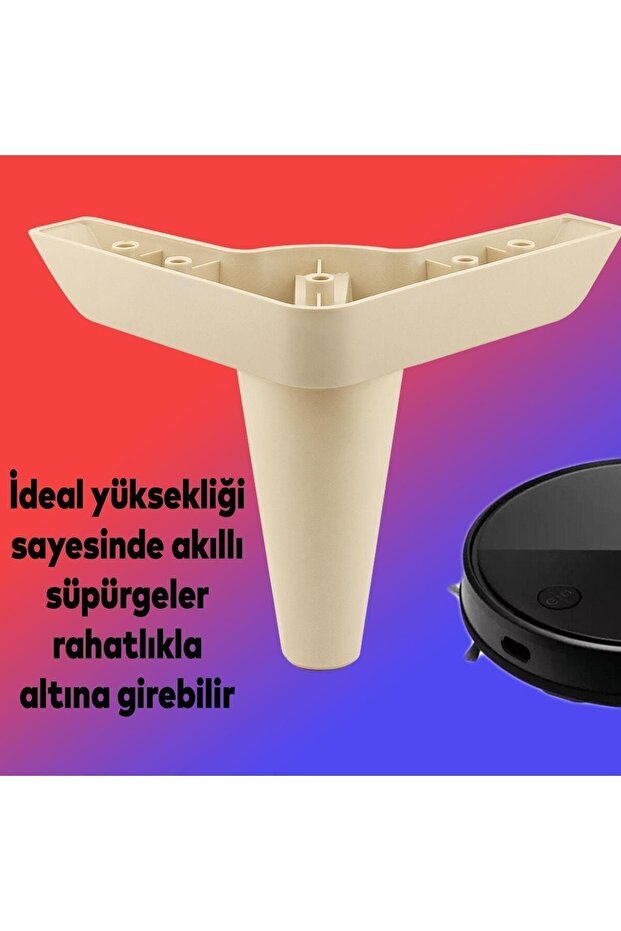 Aspen Lüks Mobilya Kanepe Koltuk Tv Ünitesi Baza Ayağı Ayakları 14 Cm Krem Köşe Ayak (4 ADET) - 5