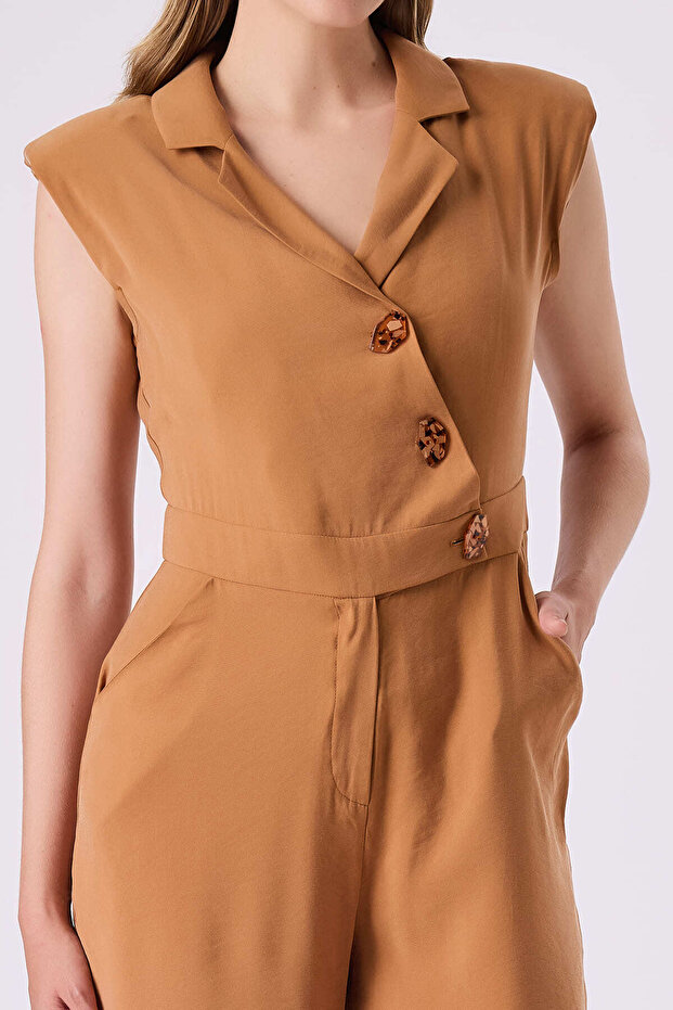 Kruvaze yakalı tulum - 3