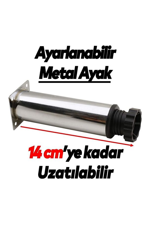 Ayarlanabilir Mobilya Kanepe Baza Koltuk Metal Destek Yükseltici Ayağı 12 cm Krom Ayakları (4 ADET) - 2
