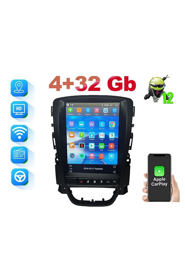 Opel Astra J 9.7" Tesla 2010-2020 Uyumlu Android Multimedya Kamera - 1