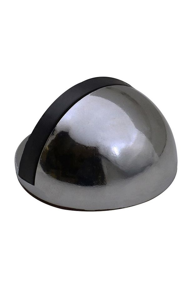 Yarımay Yapışkanlı Kapı Kolu Stoperi Tamponu Stop Metal Durdurucu Tutucu Tutacağı Füme 5 Adet - 3