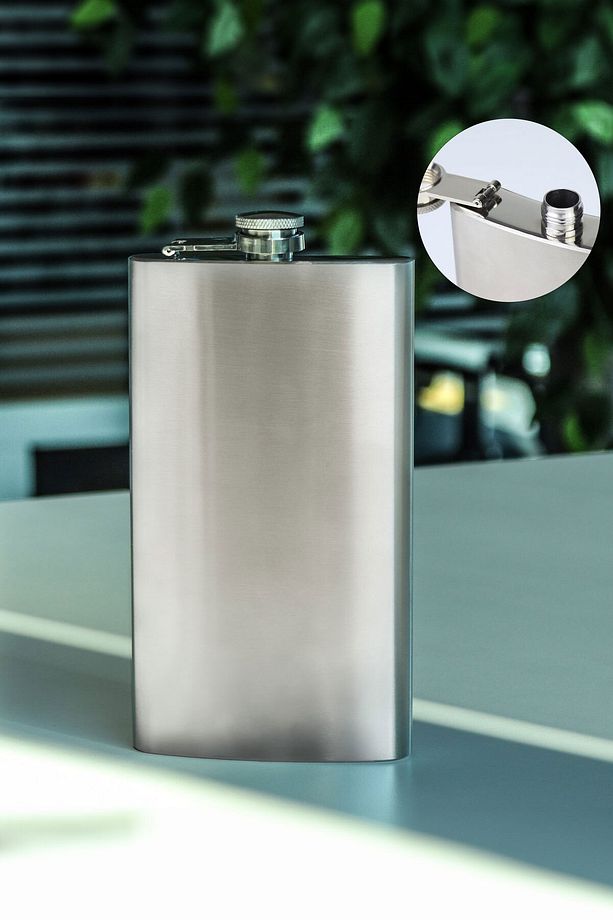 Çelik Cep Matarası & Zippo Tarzı Çakmak & Viski Taşı Soğutma Taşı Seti Hediye Seti - 4