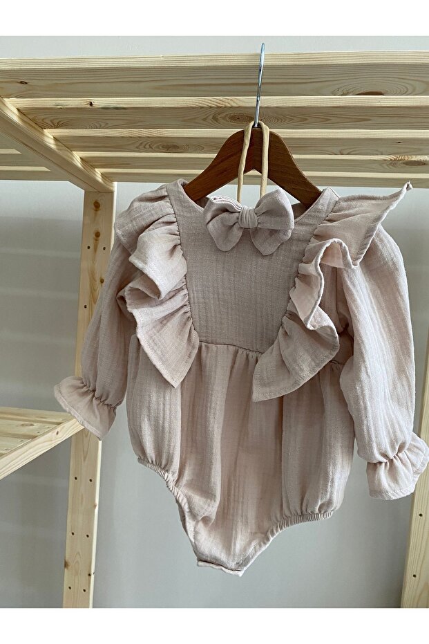 Bej müslin romper - 3