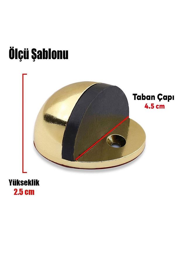 Yarımay Vidalı Kapı Kolu Stoperi Tamponu Metal Kapı Stopu Durdurucu Tutucu Tutacağı Albrifin - 2