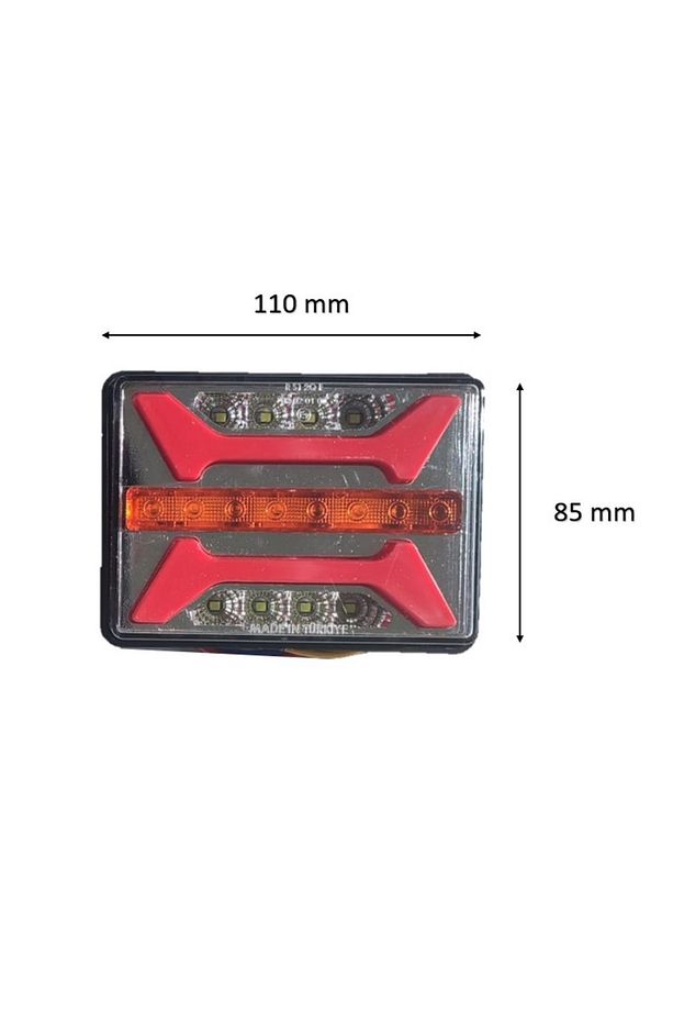 Neon Ledli Kare Stop Lambası 12-24 Volt 4 Fonksiyonlu 2 Adet - 4