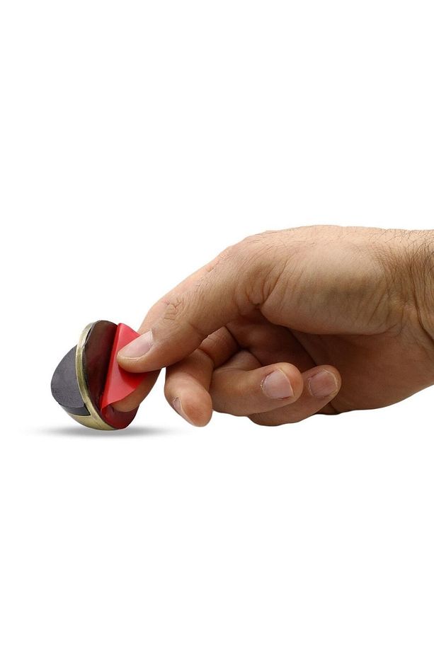 Yarımay Yapışkanlı Kapı Kolu Stoperi Tamponu Stop Metal Durdurucu Tutucu Tutacağı Antik Sarı 5 Adet - 4
