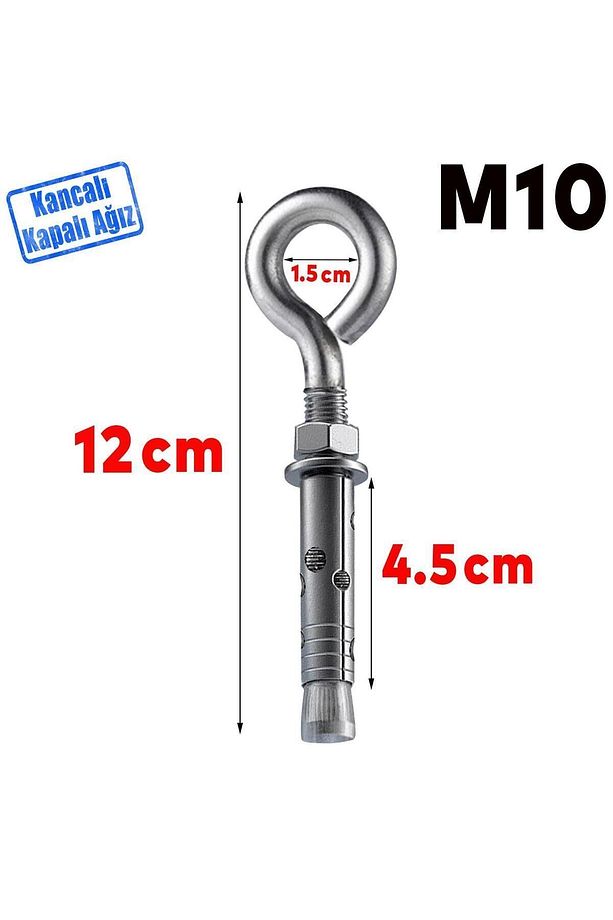 2'li Salıncak Hamak Box Torbası Tavan Asma Aparatı Salıncağı Çelik Dübel Karabina Kanca Takımı 10 Mm - 2