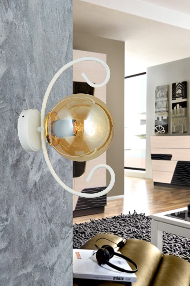 White Butterfly White Glop Glass Modern Sconce