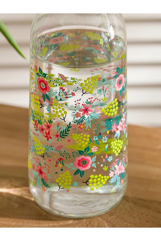 LCW HOME Çiçek Baskılı Cam Sürahi 1200 Ml - 3