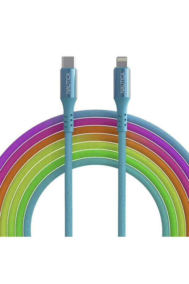 C58 PD USB-C to Lightning 20W Led Işıklı Şarj ve Data Kablosu 1.2M Çok Renkli - 1