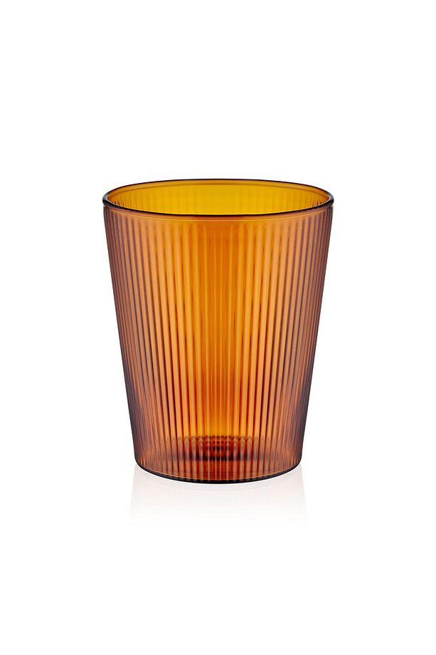 Striped Borosilikat Cam Bardak Amber 400 ml - 1