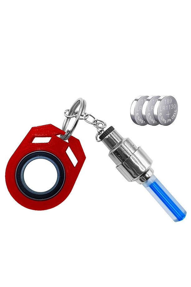 Anahtarlık Işıklı Rulmanlı Kırmızı Keyrambit Işığı 3 Pil Hediye Karambit Hareket Sensörlü Sibop Flaş - 1