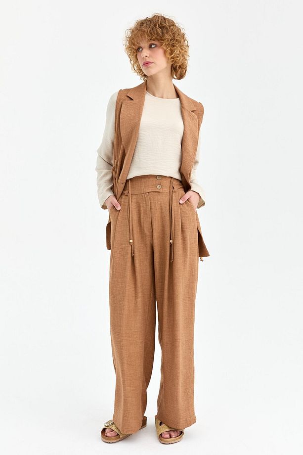 Yelek Bluz Pantolon Takım  Camel - 4